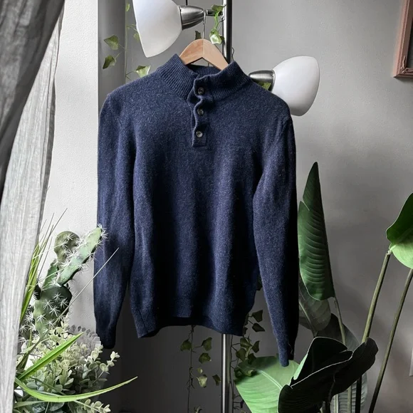 Ledbury navy blue merino wool sweater